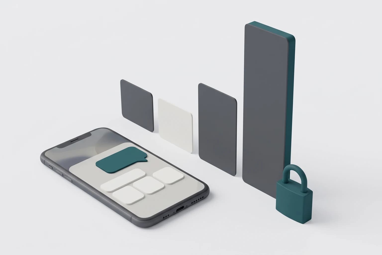 A smartphone showing a Telegram bot screen and abstract investment package cards with percentages on a light-colored desk — illustration for a review of FTprofit